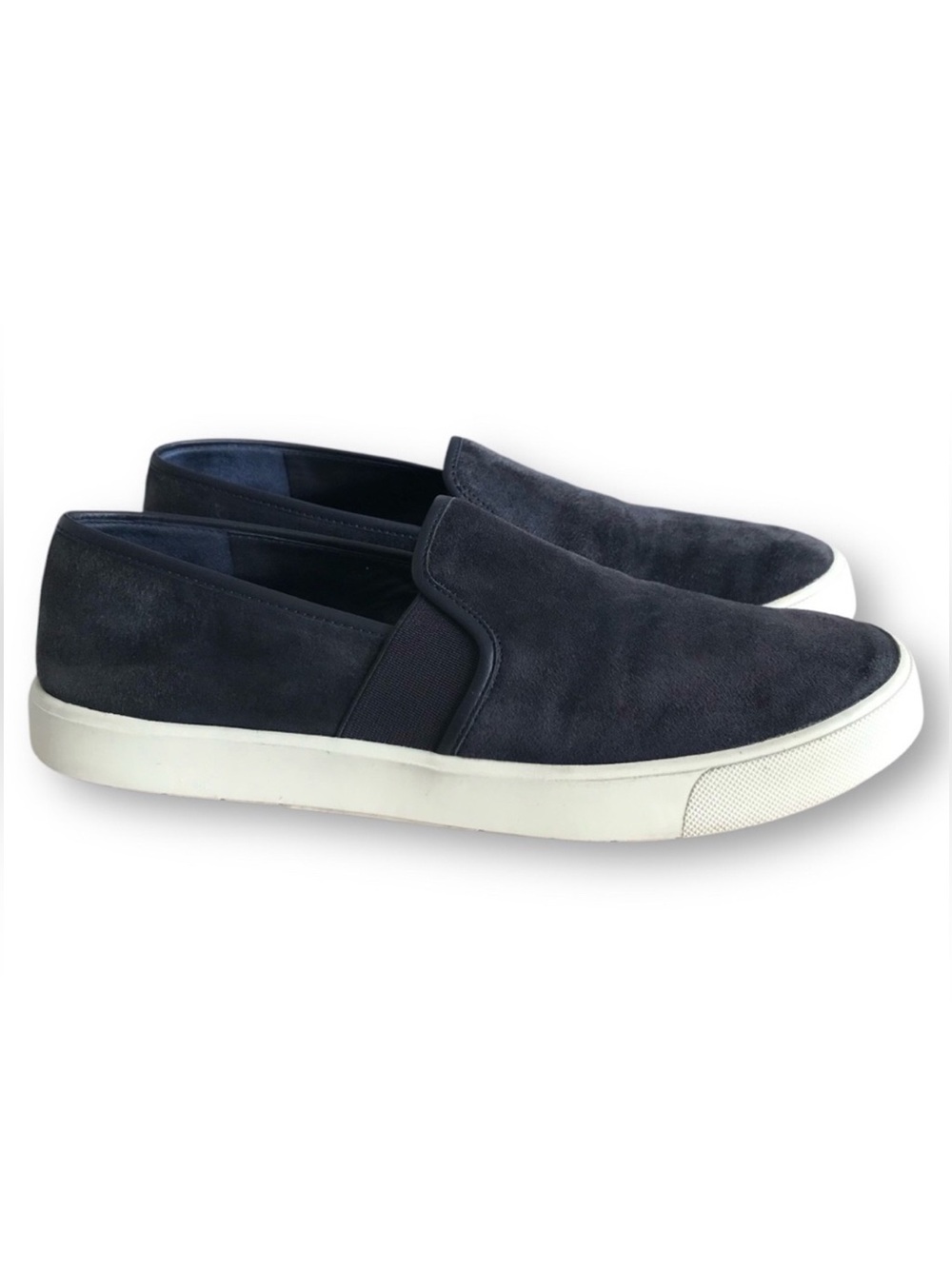 VINCE Preston Suede Leather Slip On Chunky Navy Sneaker Womens Size 7 M